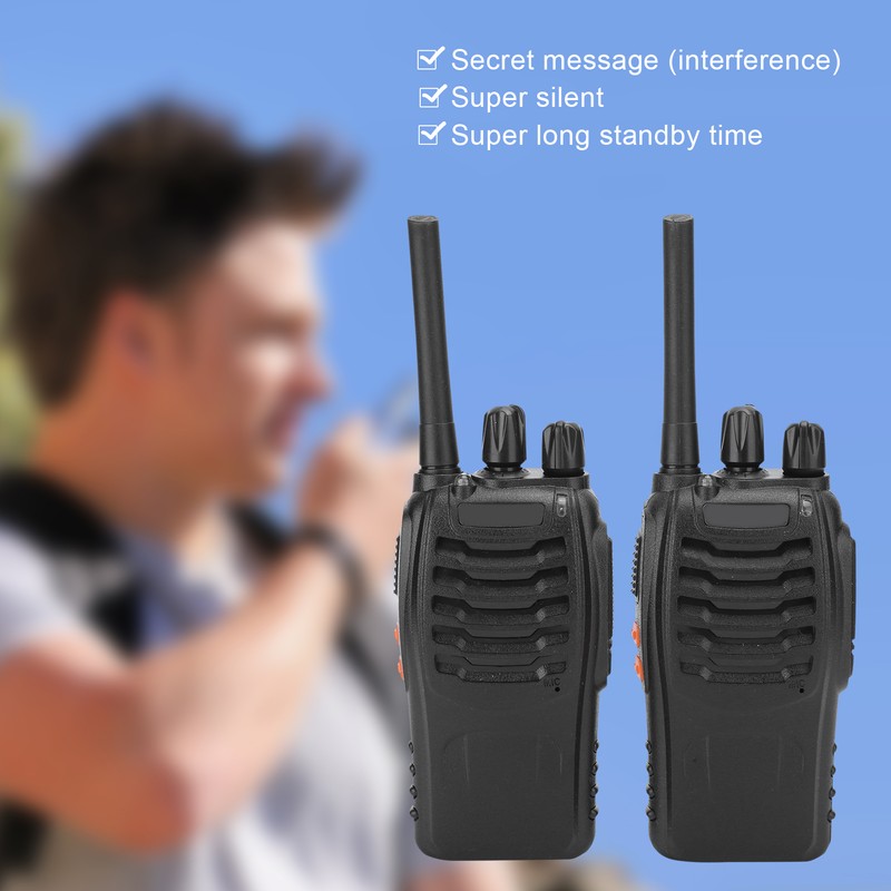 2pcs Walkie Talkie for Baofeng BF‑888H 400‑470MHz 16CH USB Charging