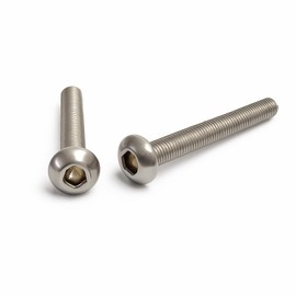 Rubigo M8 Bolts, M8 x 60mm Hex Socket Button Head Machine Bolts - DIN 933 Standard A2 304 Stainless Steel Hex Socket Cap Screws, Fully Threaded for Industrial,Indoor,Outdoor Use, Pack of 10