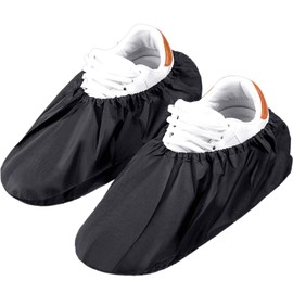 SATINIOR Reusable Overshoes Non-Slip Waterproof Boot Covers Elasticity Comfort Dustproof Overshoes Machine Washable for Household Carpet Floor Protection Black, black