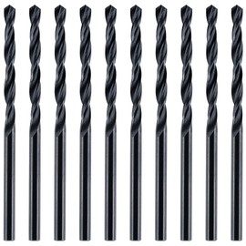 Box Of 10 x 2.5mm HSS Jobber Drill Bits - Black Roll Forged HSS-R for Carbon + Alloy Steel, Plastics & Wood. DIN338 (2.5mm x 57mm)