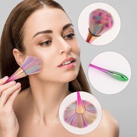 3 Pack Nail Dust Brush Acrylic Brush Cleaner Nail Brushes for Cleaning Dust Dip Powder Brush Soft Large Makeup Brush Fluffy Blush Brush Nail Clean Up Brush Manicure Brush Tools