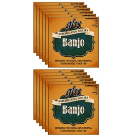 GHS Americana Series Banjo Light 10-20 (12 Pack Bundle)