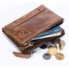 BULLCAPTAIN Genuine Leather Wallet for Men Vintage Bifold with Double