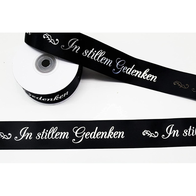 CaPiSo 5 m Mourning Ribbon 40 mm Width Black with