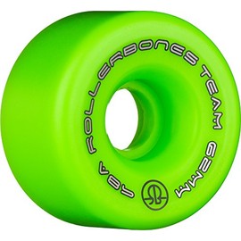 Rollerbones Team Logo Recreational Roller Skate Wheels (Set of 8), Green, 62mm