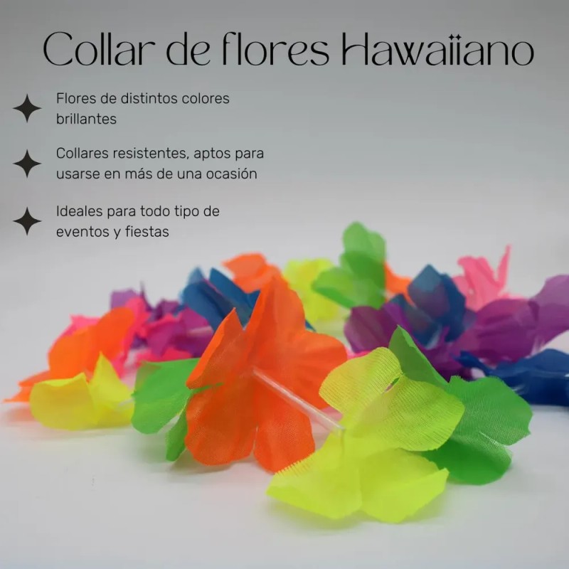 48 Pz Collar Pulsera Corona Hawaiana Fiesta Batucada 12 Kits