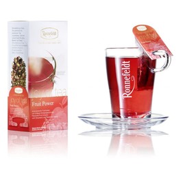 Ronnefeldt Fruit Power 'Joy of Tea' Fruit Tea with Strawberry Raspberry Flavour, 15 Tea Bags, 54 g, Quantity: 6 Pieces