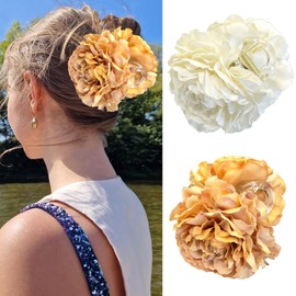 XFSRG Pack of 2 Orchid Hair Clips Flowers Hair Clips Orchid Hair Clips Orchid Hair Clips Hawaiian Flowers Hair Clips Large Flower Shape Hair Accessories for Women Girls (B)