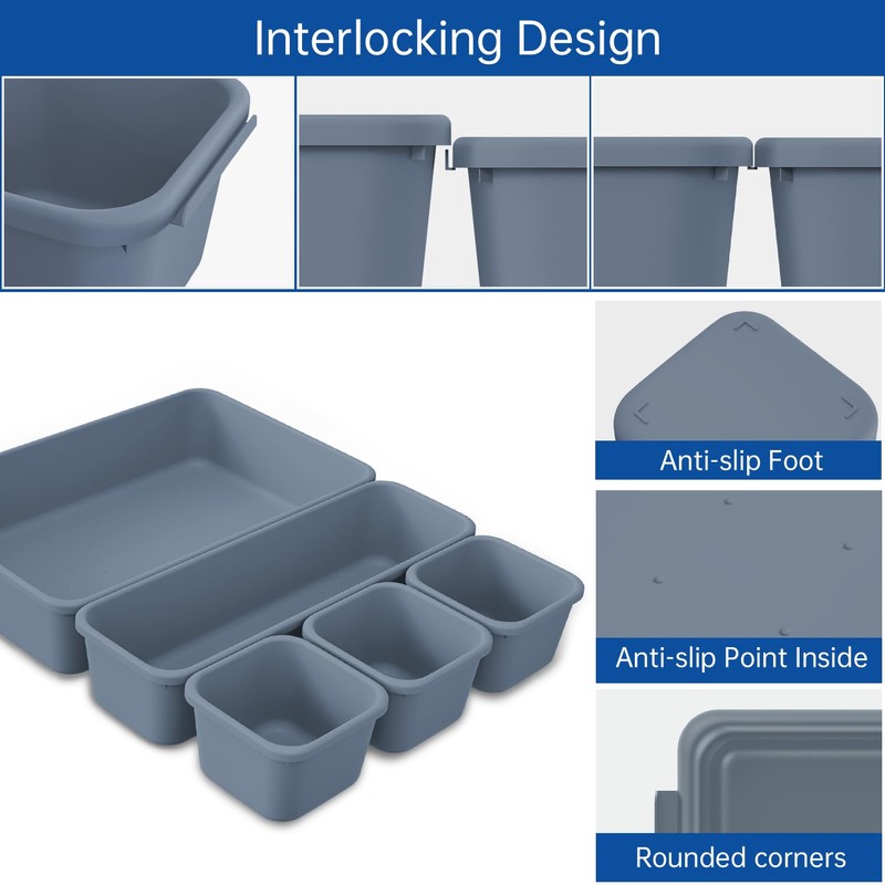 Giklux 45 Pack Tool Box Organizer Tray, 3-Sizes Tool Box