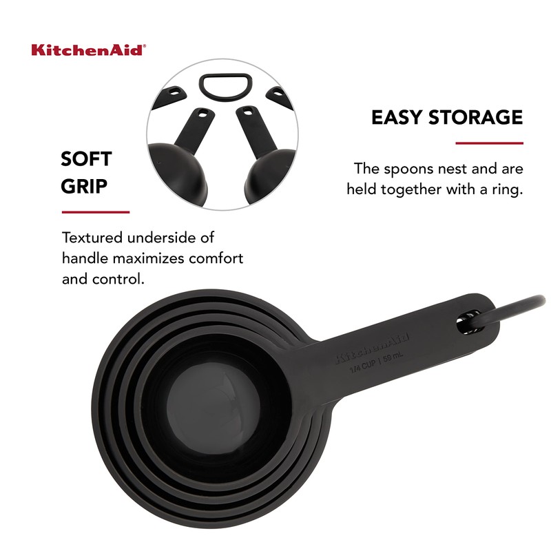 KitchenAid Universal Measuring Cup Set, 4-Piece, Black