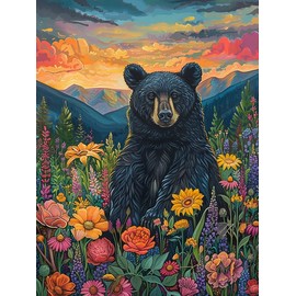 VAIIEYO 5D DIY Diamond Art Kits for Adults Bear, Diamond Painting Animal, Paint by Numbers Full Drill Round Rhinestone Craft Canvas for Home Wall Decor Gift 12x16 inch-10