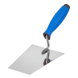 Mivos Stainless Steel Trapezoidal Trowel 160 x 75 mm - Rustproof Masonry Trowel with Rubber Handle - Plastering Trowel for Masonry - Smoothing Trowel Made in EU