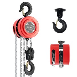 CREWORKS Hand Chain Hoist, 2 Ton 4400 lb Capacity 10 ft Manual Chain Hoist with G80 Load Chain & Galvanized Hand Chain, Heavy Duty Manual Lever Hoist for Construction Warehouse Automotive Factory