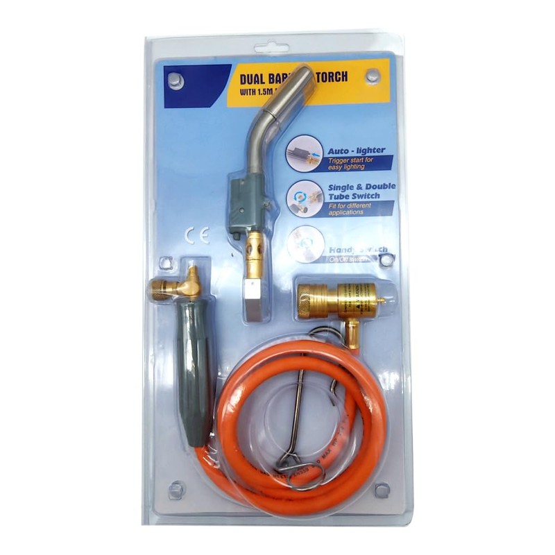 Double Heads Mapp Gas Torch Turbo with 5ft long Hose