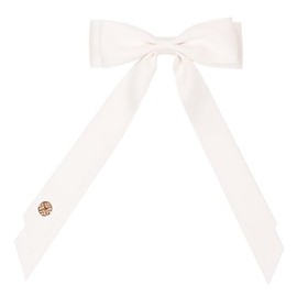 Lilly Pulitzer Hair Bow for Women with Gold Logo, Clip In Hair Accessories for Adults (Coconut)