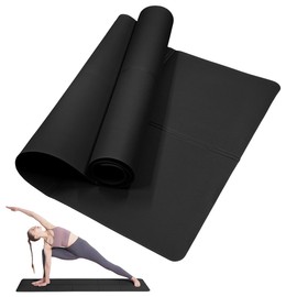Classic Yoga Mat for Woman and Man, LULUWA Non Slip Portable 3mm Thick EVA Exercise Gym Mat for Fitness Yoga Pilates Workout Outdoor Camping Travelling (Black)