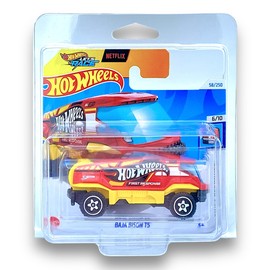 Hot Wheels Baja Bison T5 (Red & Yellow Let's Race) 6/10 HW First Response - 2024-58/250 (Short Card) - COMES IN A GENUINE KLAS CAR KEEPER PROTECTOR CASE - HTD29