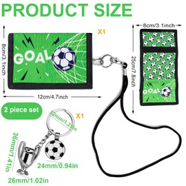 VireEyU Fußball Geldbörse mit Schlüsselanhänger - Fußball Metall Schlüsselanhänger Geldbeutel, Personalisiertes Geschenk für Reisezubehör - Ideal für Geburtstage