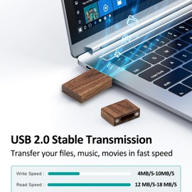 ABLAZE 32GB Flash Drive 10 Pack, Walnut Wood USB 2.0 Thumb Drives Wooden USB Memory Stick Pendrive 10PCS
