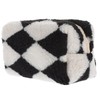 FOMIYES Plush Checkerboard Makeup Bag Large Storage Bag for Travel