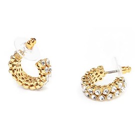 J.Crew Crystal Pave Busy Bezel Hoop Earrings (Crystal)