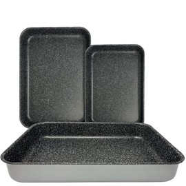 NAMAI - Baking Mould Set - Casserole Dishes Set - Dishwasher Safe - Aluminium - Lasagne Casserole Dish - Baking Tray - Lasagne Casserole Dish - Casserole Dish Set (Set TRIS 35 cm 25 cm 20 cm)