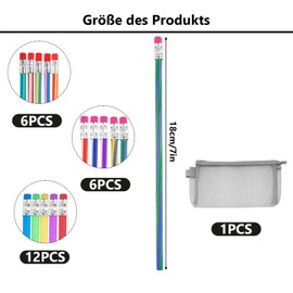 RNXSIB 24 Flexible Pencils for Children and 1 Pencil Case, Flexible Pencils for Children, Colourful Flexible Pencils, Children's Birthday Party Giveaway, Suitable for School, Parties, Prizes