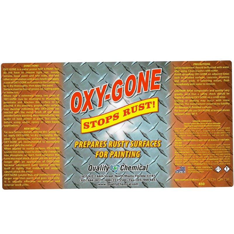 Quality Chemical Oxy-Gone Rust Remover and Metal Treatment - Rust