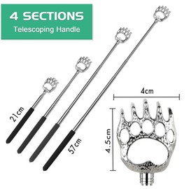 JAWUZ 2 Piece Back Scratcher Set Telescopic Extendable up to 75 cm Wide Scratching Hand Back Massage Tool Itching Relief Massager Back Crawler Shatterproof Durable Body Care Gift