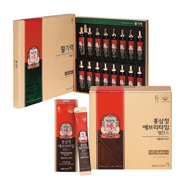 CheongKwanJang [Half Club/CheongKwanJang] Red Ginseng Extract Everytime Balance 30 packets + Vitality 16 bottles, single item / 정관장 [하프클럽/정관장]홍삼정 에브리타임 밸런스 30포 + 활기력 16병, 단품