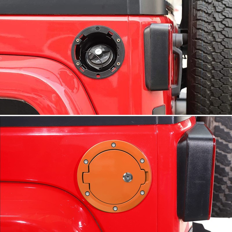 JeCar Fuel Filler Door Locking Gas Cap Cover Exterior Accessories