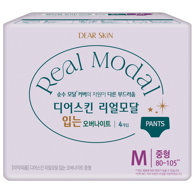 DEARSKIN Real Modal Panty-Type Overnight Medium 4P - Panty-Type Overnight