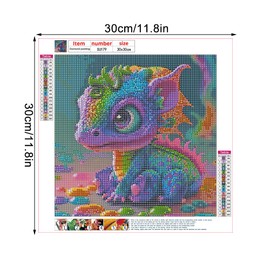 KiKiHong 4 Pieces Dragon Diamond Painting Kits Dinosaur Diamond Art Diamond Art Kit DIY Diamond Painting Set DIY Handicraft Home Decoration(30 * 30cm)