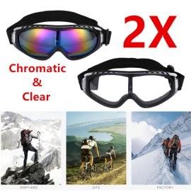 2× Snow Sports Snowboard Skiing Goggles Skate Glasses Motorcycle Riding Goggles