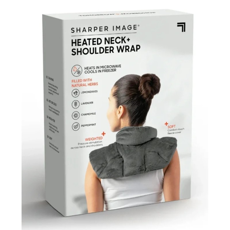 Sharper Image Heated Neck & Shoulder Wrap Weighted Microwaveable Freezable