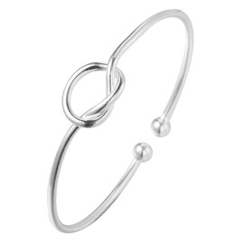 Chereda Armreif mit Liebesherz, Knoten, für Mädchen und Frauen, Geschenk zum Valentinstag, 925er Sterlingsilber