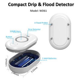 WiFi Water Leak Detector for Home with App Notification, 1 Gateway + 10 WD61 Sensor, 120dB Water Flood/Drip Alarm for Basement/Kitchen/Bathroom/Toilet/Laundry Room,Sink/Drain/Pipe/Faucet Leakage Alert