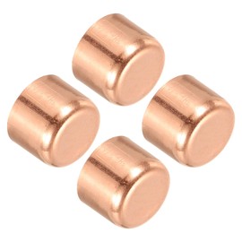 PATIKIL 3/4 Inch ID Copper Pipe End Cap, 4 Pack Copper Fitting Cap Sweat Plug Solder Connection for Plumbing HVAC Air Conditioner, Copper Tone