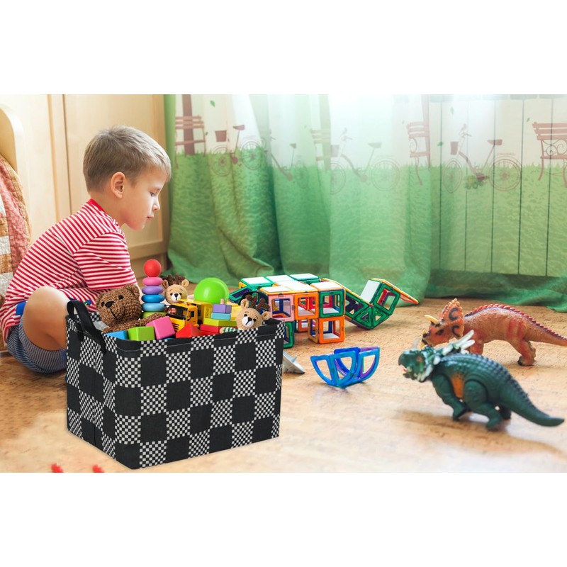 Essme Rectangular Boys Basket,Kids Storage Basket with Handles for Room