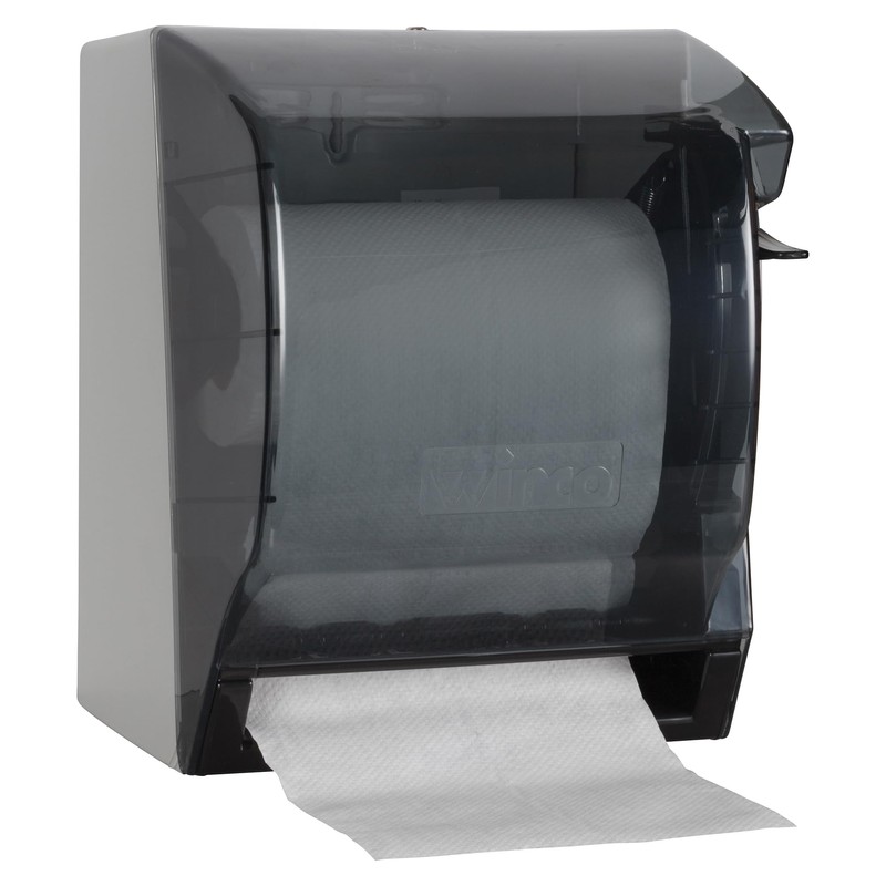 Winco Paper Towel Dispenser, Medium, Gray, Black
