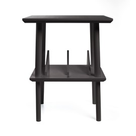 Adult Pop Chalkboard Top Record Player Stand, 50+ Vinyl Storage, Solid Pine (Black)