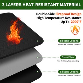 XOHUYD Large 90 x 48inches Under Grill Mats for Outdoor, Fireproof Griddle Mats for Deck Patio Lawn, Indoor Fireplace/Fire Pit Mat, Griddle Accessories Compatible with Blackstone