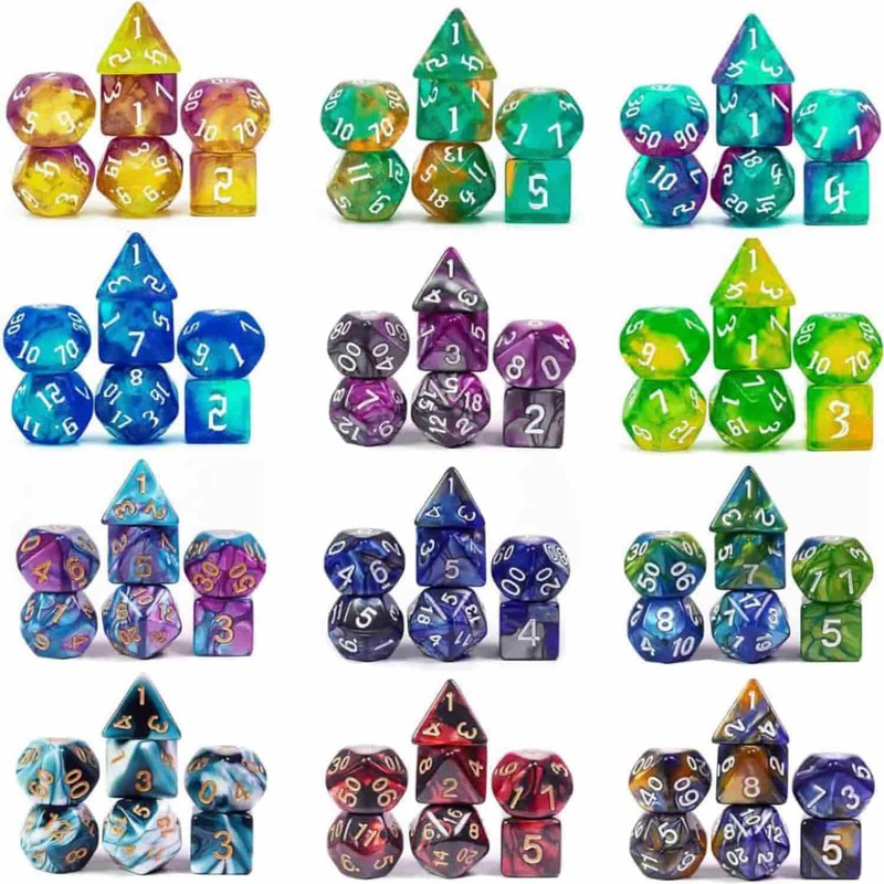 Cusdie 175-Piece Acrylic Dice Set - 25 Colorful Sets with