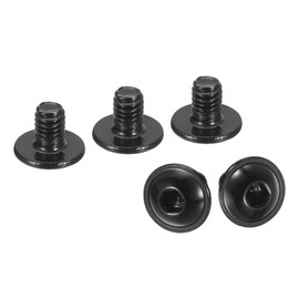 sourcing map Flanged Button Head Socket Cap Screws,100 Pcs M4x4mm - 304 Stainless Steel Socket Drive Fasteners Bolts, Fully Thread Machine Screws for Furniture Installation (Black)