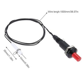 Piezo Spark Ignition 2 Sets, Propane Push Button Piezo Igniter with Threaded Ceramic Electrode Ignition Plug Wire 30 cm, Type of 1 Out 1, Fit for Gas Fireplace & Oven & Heater & Kitchen lgniter