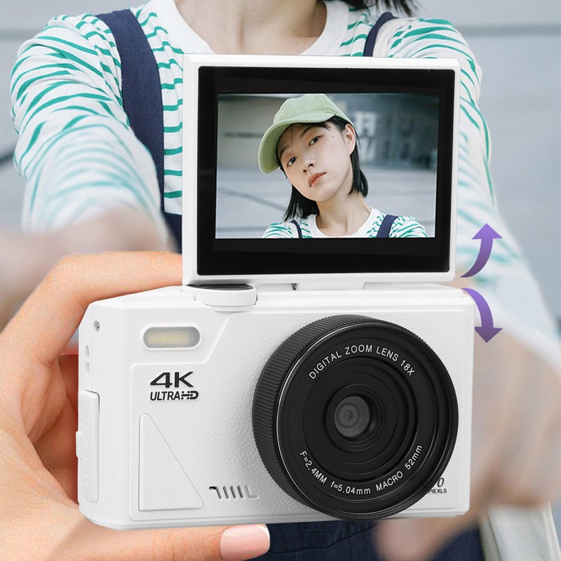 4K Vlogging Camera for YouTube, 64MP Digital Camera for Photography