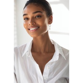 925 Sterling Silver Pearl Earrings - Pearl Hoop Earrings - Silver Drop Earrings for Women - Everyday Earrings for Women - Elegant Statement Earrings for Women - Pearl Jewelry