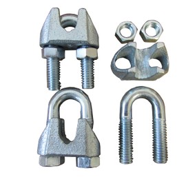 Jones Sports 1/8" Cable Clamps (6 pcs) - Galvanized Steel U-Bolts for Cable, Rope, or Wire - High Strength, Ideal for Industrial & Marine Use