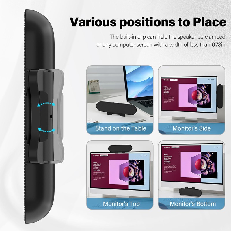 NORTBILL Computer Speaker for Desktop Monitor,Single USB Speaker for Desktop