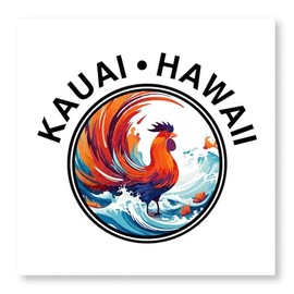 CafePress Kauai Hawaii Rooster (with Black Lettering) Photo Wall Tile, Matte Finish, 8"x8"